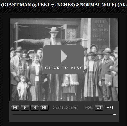 Giant man 9 foor 7 inches and normal wife 1928